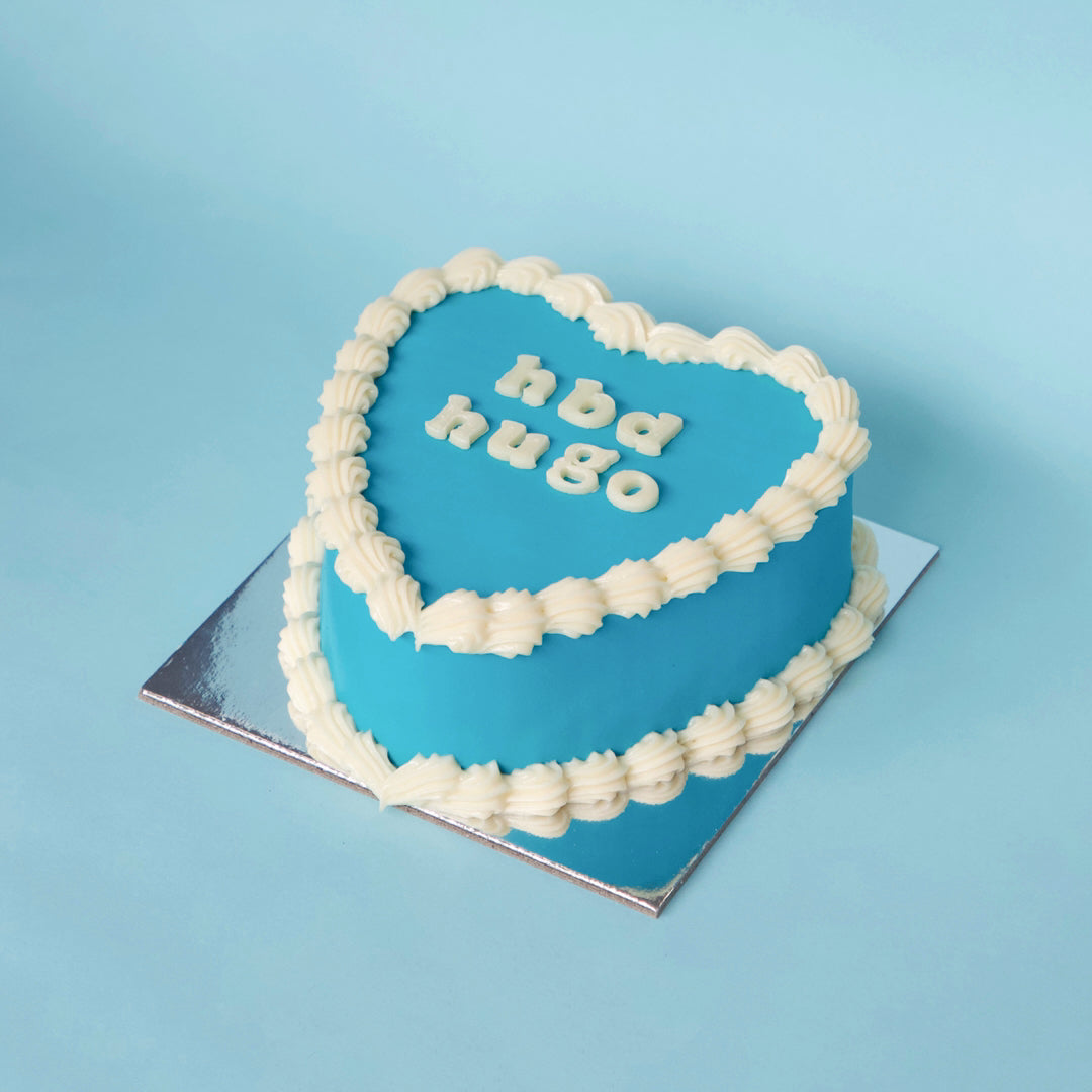 Dog Birthday Cake Vintage Heart Dog Cake Blue