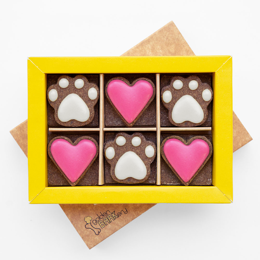 Dog Biscuits 12 PupBiscuits Box Pink Dog Treats In Tray