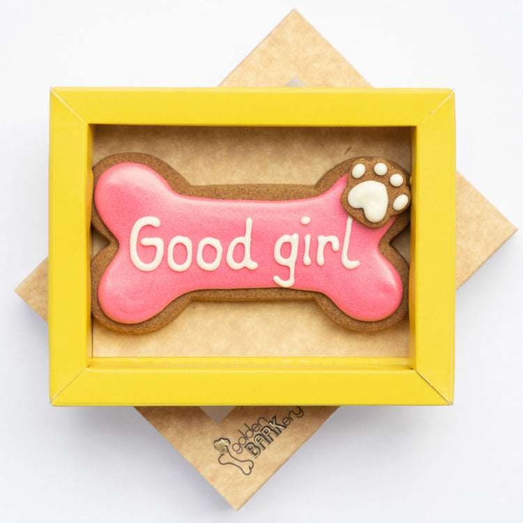 Dog Biscuits Good Boy And Good Girl Girl Pink On Tray 6