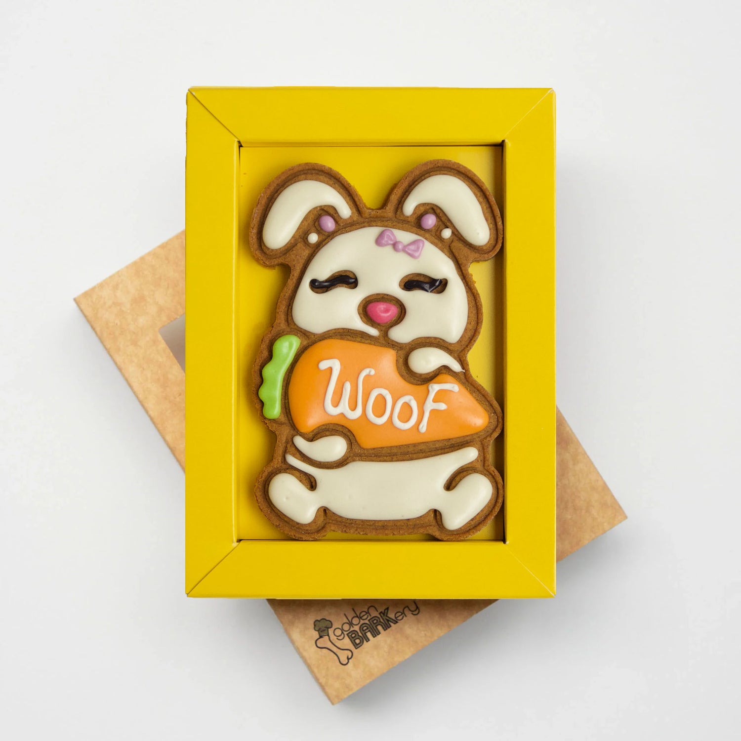 Easter Dog Treats Woof Dog Gift Bunny Carrot Open