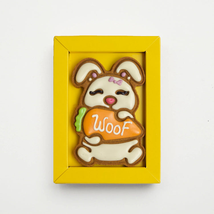 Easter Dog Treats Woof Dog Gift Bunny Carrot Open