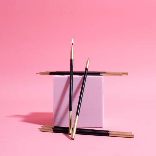 Gold Black Double Dipped Tall Cake Candles