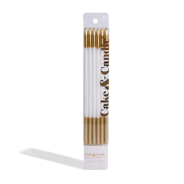 Gold White Double Dipped Tall Cake Candles