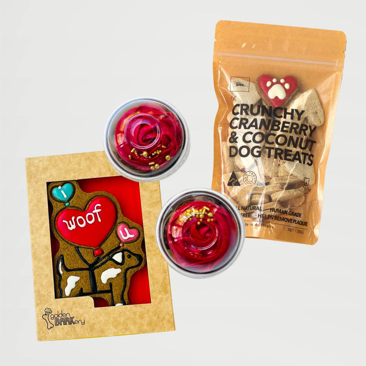 I Woof You Be My Pawlentine Valentines Day Dog Treats Bundle