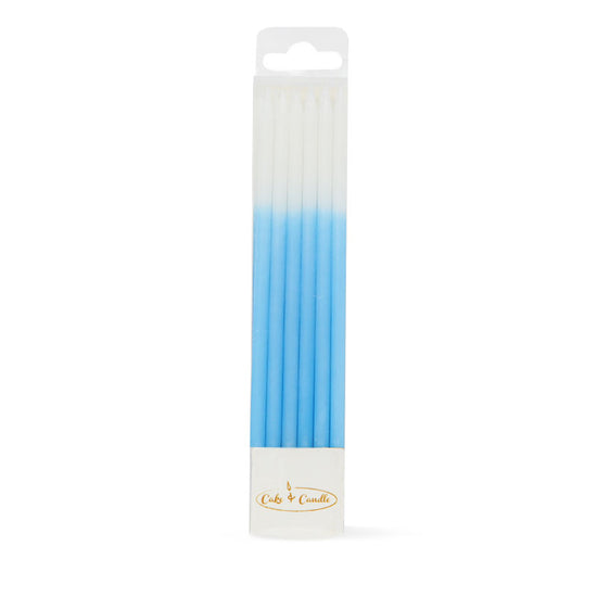 Tall Birthday Cake Candles Ombre Blue