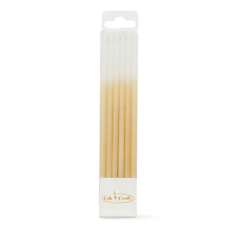 Tall Birthday Cake Candles Ombre Gold