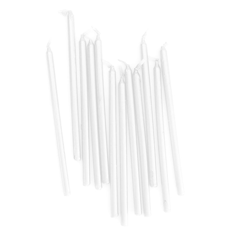 Tall Birthday Cake Candles 12 Pack White Loose