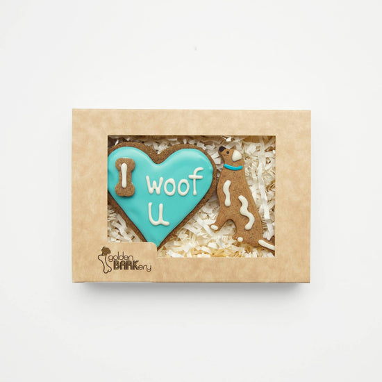 Valentines Day Dog Treats I Woof U Homemade Dog Biscuits Blue