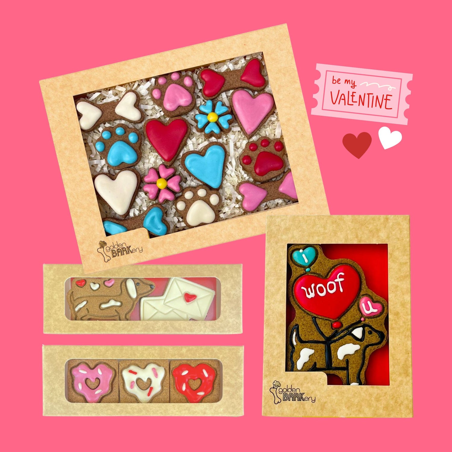 Valentines Gifts for Dogs Treats I Woof U Bundle