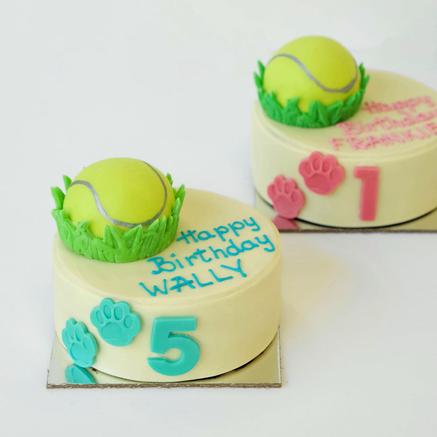 Tennis Ball Dog Birthday Cake Tennis Pup Cake Blue Pink